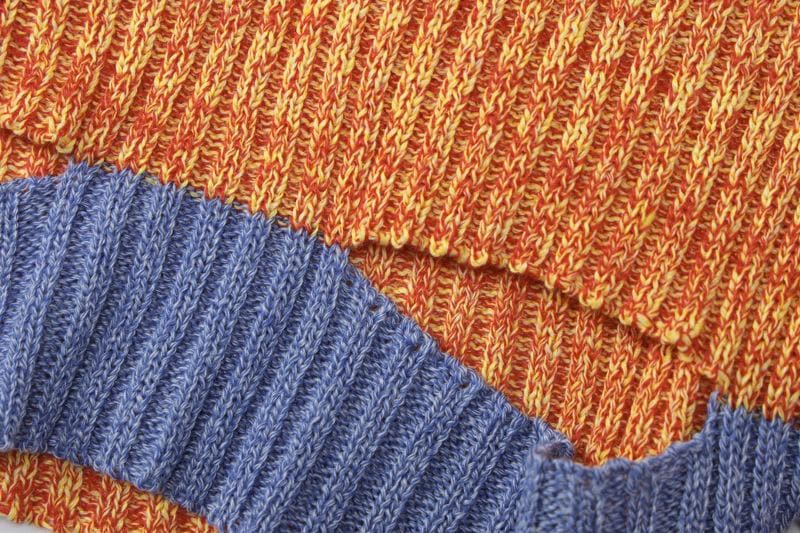 Chic Colorblock Knit Two-Piece Set: Fall Cutout Crop Top & Mini Skirt