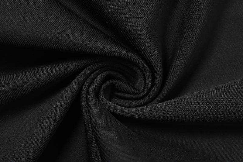 Sleek Black Halter Cutout Romper with Gold Hardware | Ruched Party Jumpsuit for Fall & Holiday Glam