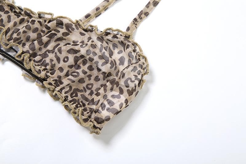 Wild Heart Leopard Ruffle Crop Top & Shorts Set - Your Warm-Weather Getaway