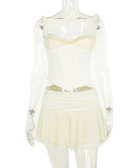 Enchanting Ruffled Corset Cami Top – Autumn Chic & Fall Layering Essential