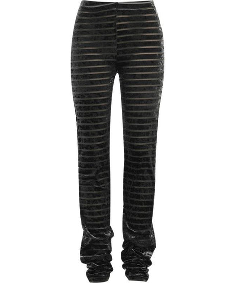 Glamorous Shredded Velvet High-Waist Stacked Flare Pants - Fall/Holiday Chic