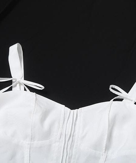 Elevate Your Fall Style: Chic White Corset Peplum Top with Tie Shoulders