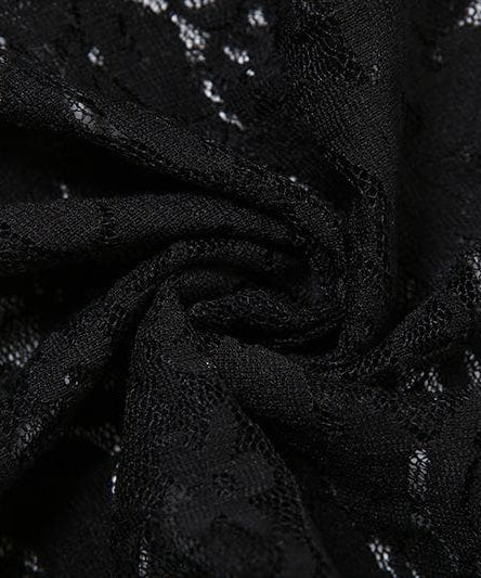 Sultry Black Lace V-Neck Romper Bodysuit – Chic & Flirty for Fall Nights