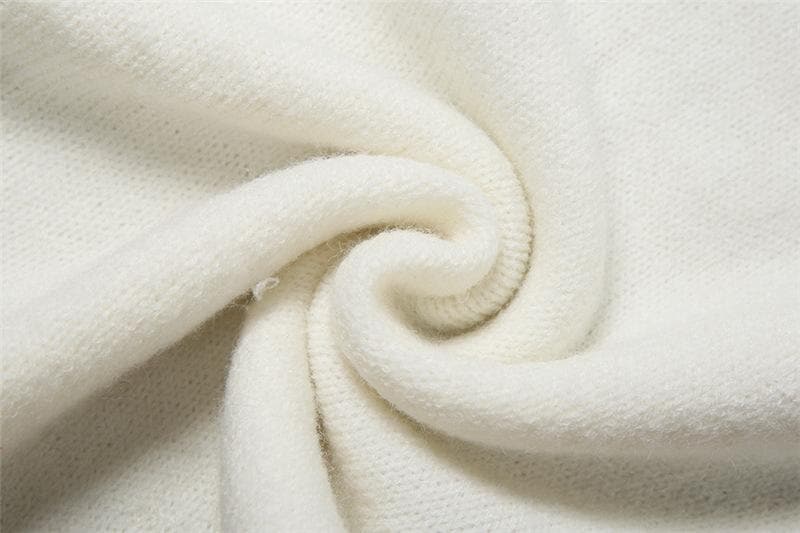 Boho Bloom Knit Halter Crop Top & Maxi Skirt Set - Cream Floral Two-Piece for Fall & Winter Getaways