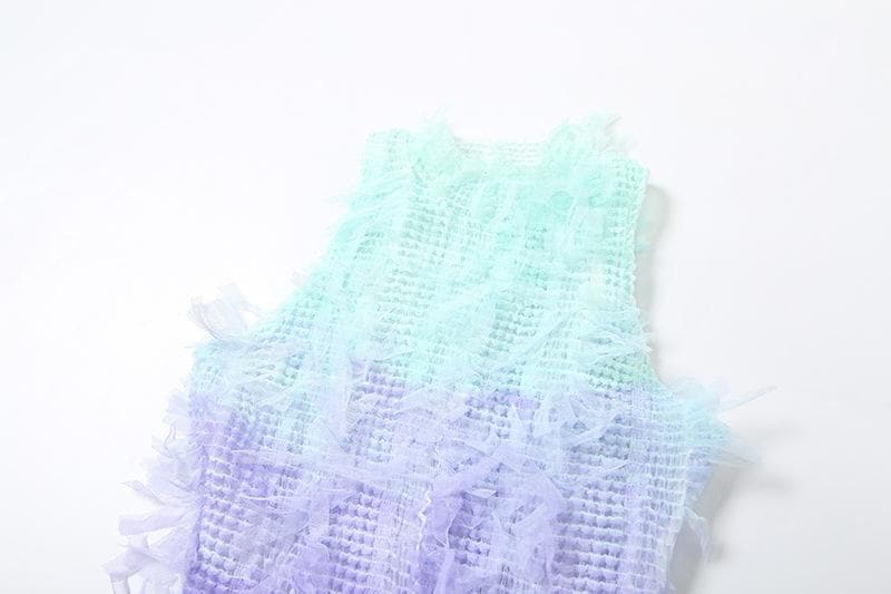 Ombre Fringe Sheer Bodycon Midi Dress | Glamour for Fall Parties & Beyond