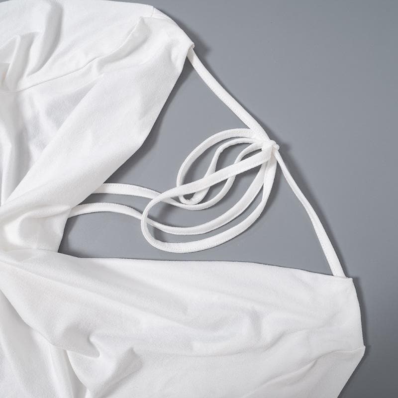 Chic & Cozy White Off-Shoulder Ruched Long Sleeve Top – Your Essential Fall Style