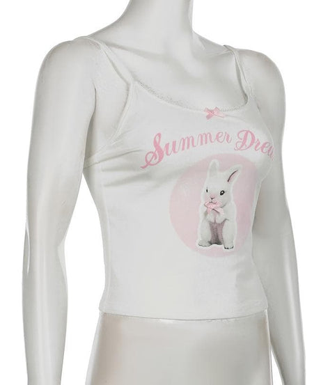 Whimsical Bunny 'Summer Dream' Cami Top – Adorable Comfort for Fall Layering & Cozy Nights