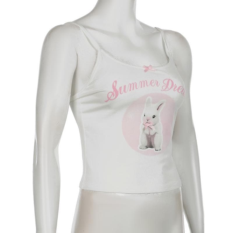 Whimsical Bunny 'Summer Dream' Cami Top – Adorable Comfort for Fall Layering & Cozy Nights