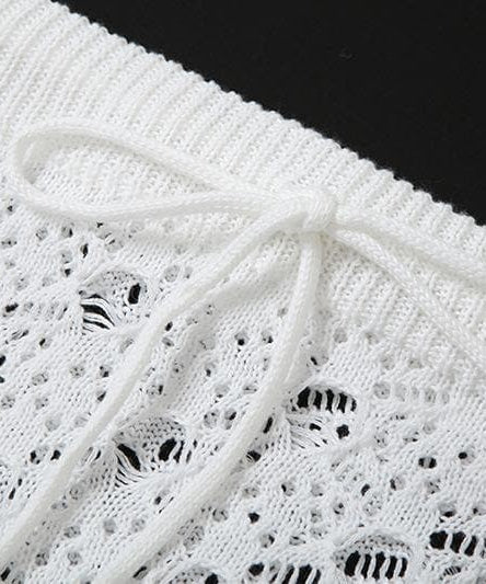 White Crochet Knit Maxi Skirt Set - Effortless Resort Wear Tank & Skirt for Your Next Getaway