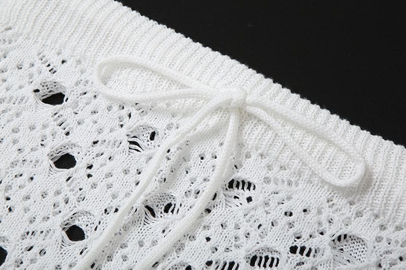 White Crochet Knit Maxi Skirt Set - Effortless Resort Wear Tank & Skirt for Your Next Getaway