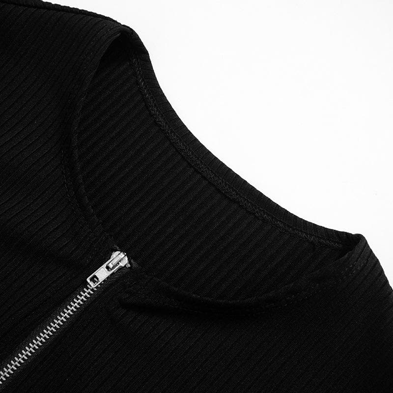 Edgy Chic Long Sleeve Lace-Up Mini Dress - Black Bodycon Zip-Up for Fall Nights & Holiday Parties