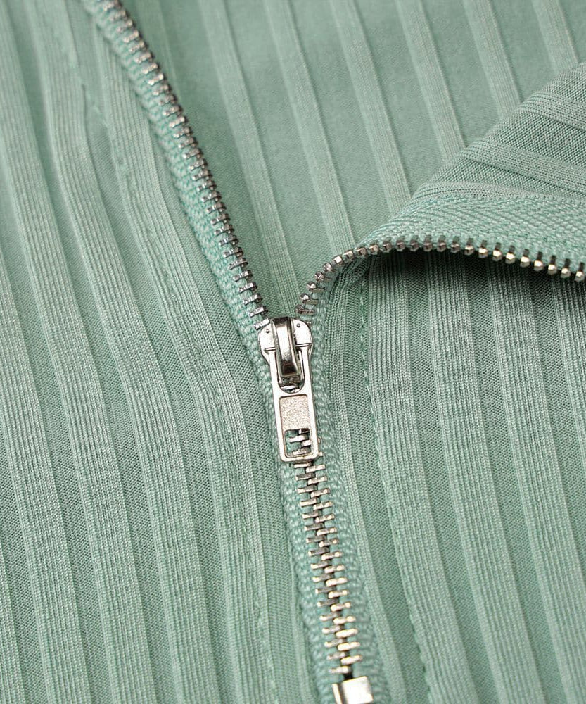 Sleek & Chic Ribbed Zip-Front Mini Dress - Your Go-To Fall Staple