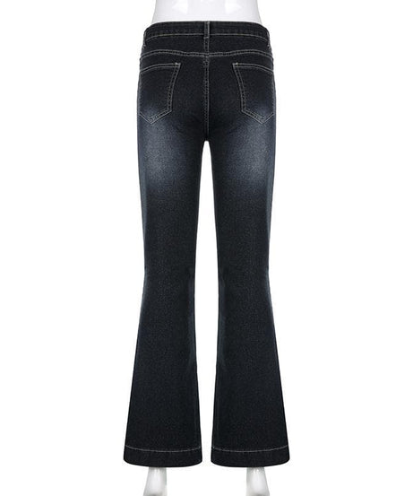 Women's Flattering Dark Wash Flare Jeans with Stretch - Fall Style Staple