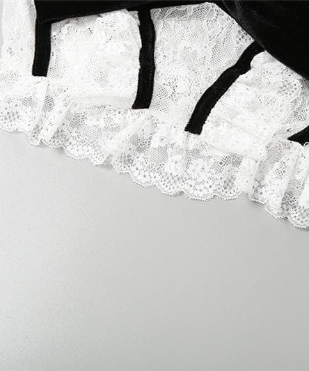 The Chic Velvet Bow & Lace Strapless Crop Top - Fall & Holiday Party Perfect!