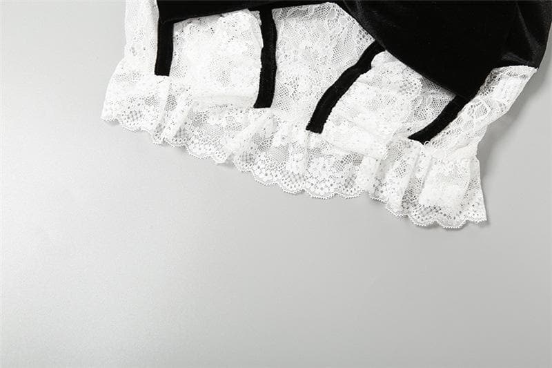 The Chic Velvet Bow & Lace Strapless Crop Top - Fall & Holiday Party Perfect!