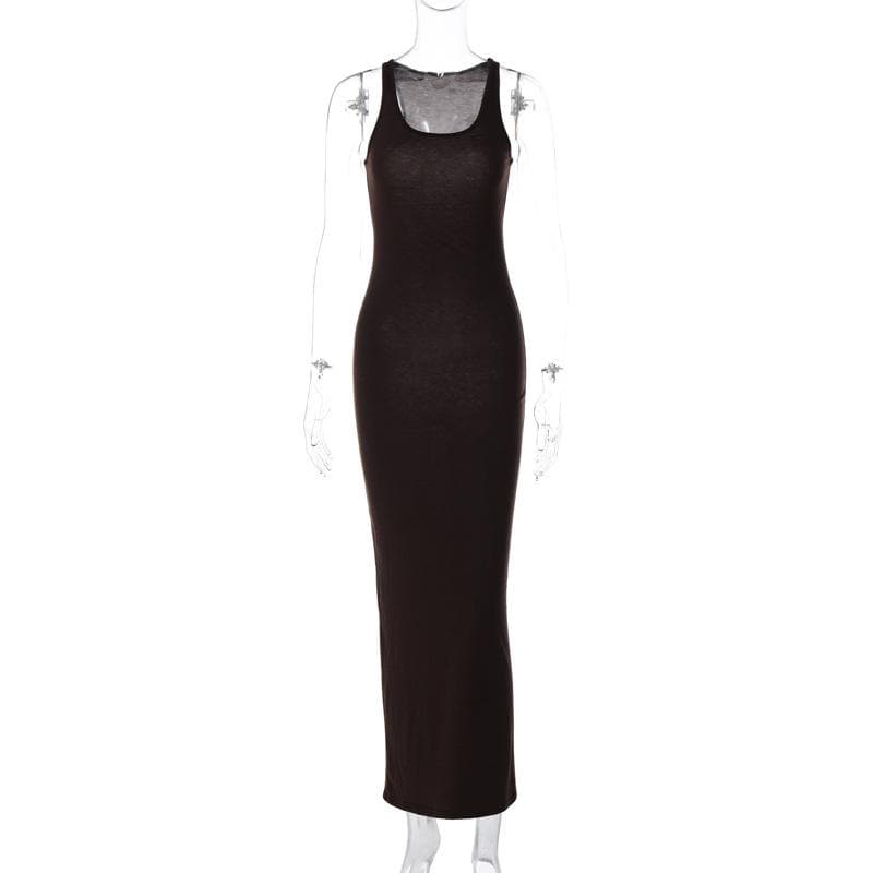 Fall Essential: Sleek & Stretchy Bodycon Maxi Dress - Your Effortless American Style Staple