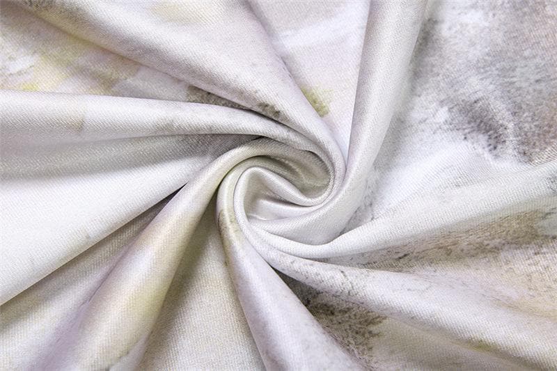 Chic Abstract Satin Cowl Neck Maxi Dress with O-Ring Back & High Slit - Fall & Holiday Party Ready