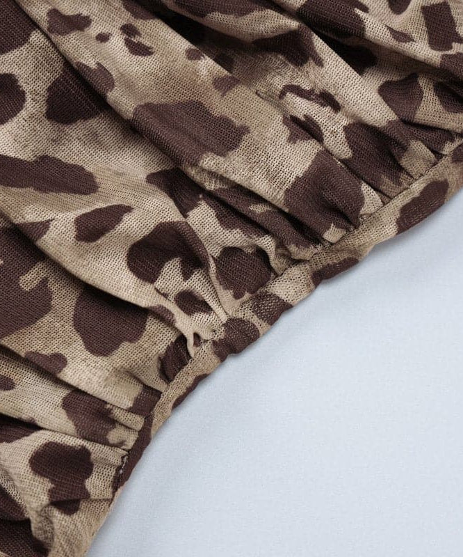 Fierce & Chic: Asymmetrical Leopard Print Ruched Bodysuit - Your Fall Party & Night Out Statement