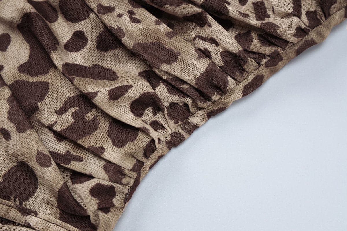 Fierce & Chic: Asymmetrical Leopard Print Ruched Bodysuit - Your Fall Party & Night Out Statement