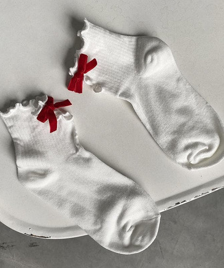 Cute Ruffle Bow Ankle Socks - Sweet & Preppy Fall Style for Women