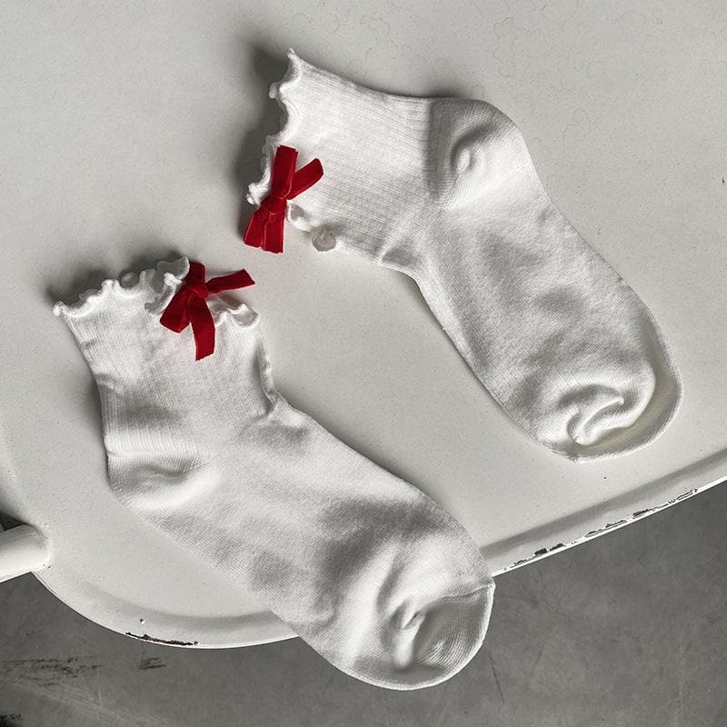Cute Ruffle Bow Ankle Socks - Sweet & Preppy Fall Style for Women