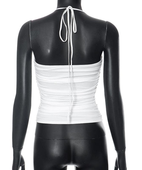 Glamorous Ruched Halter Crop Top – Your Chic Essential for Fall Parties & Nights Out