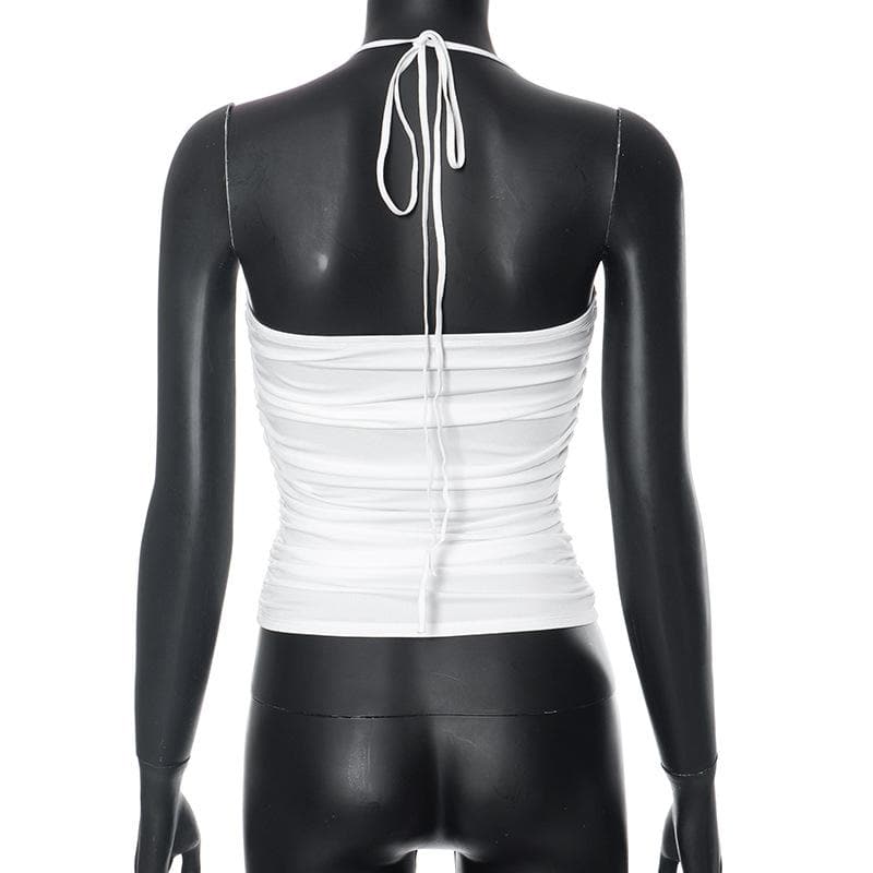 Glamorous Ruched Halter Crop Top – Your Chic Essential for Fall Parties & Nights Out