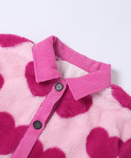 Sweetheart Pink Fuzzy Cropped Jacket - Trendy Y2K Fall & Holiday Outerwear