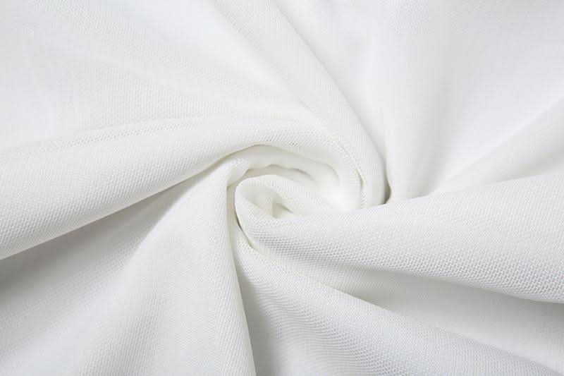 Dreamy Angelic Off-Shoulder Ruffle Tunic Top - Sheer Mesh Long Sleeves for Enchanting Fall Style