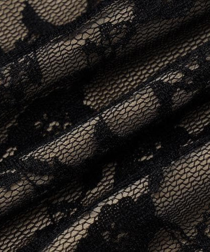 Sultry Black Lace Midi Dress | Ruffled Square Neck & Sheer Hem | Your Fall & Holiday Party Essential