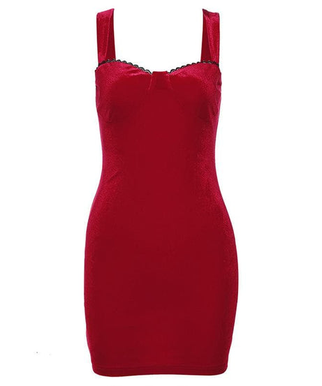 Sultry Black Velvet Bodycon Mini Dress with Lace Sweetheart Neckline | Your Fall & Holiday Party Essential