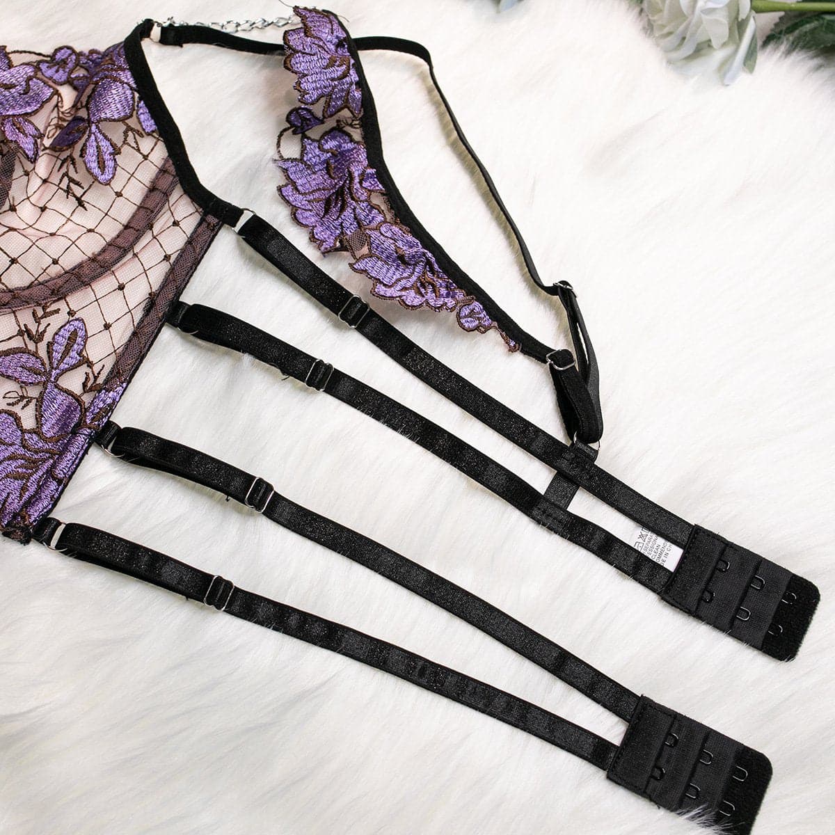 Mystique Bloom Chain & Mesh Garter Lingerie Set - Ignite Your Fall Nights