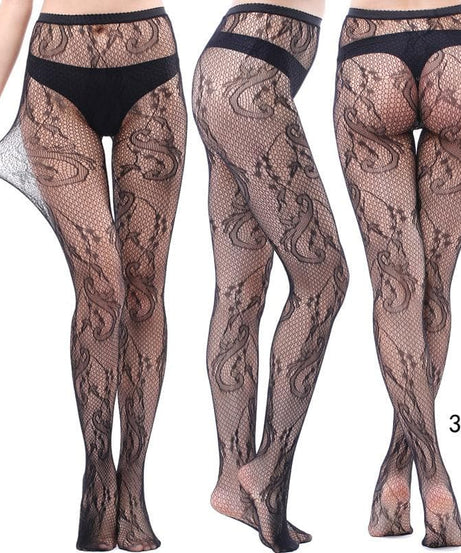 Fall & Holiday Glam: High-Waist Patterned & Fishnet Tights Collection - 12 Chic Styles