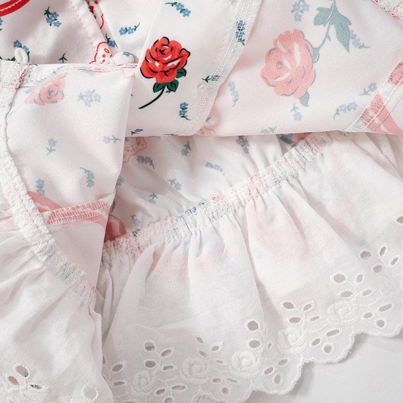 Darling Sweetheart Halter Top | Vintage Heart, Rose & Lace Ruffle Blouse