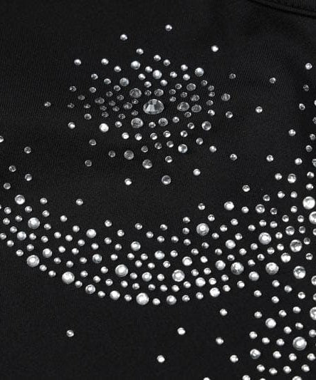 Dazzling Rhinestone Embellished Black Maxi Dress - Holiday Gala & New Year's Eve Glamour