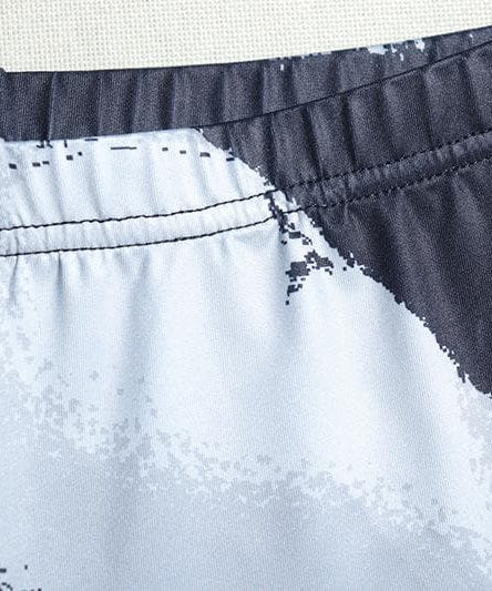 Fall Forward Abstract Swirl Print Athleisure Set - Zip Crop Top & High-Waist Leggings