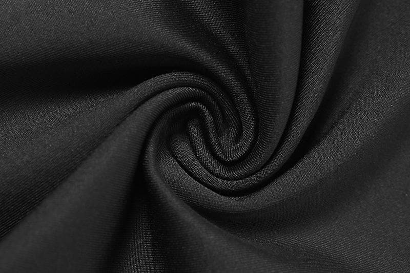 Daring Desire: Black Mesh Cut-Out Long Sleeve Bodysuit – Your Fall & Halloween Party Statement