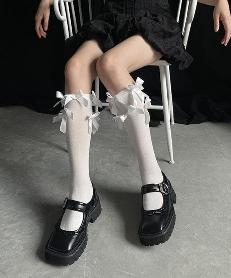 Charming Bow Detail Knee-High Socks | Cozy Fall & Coquette Style