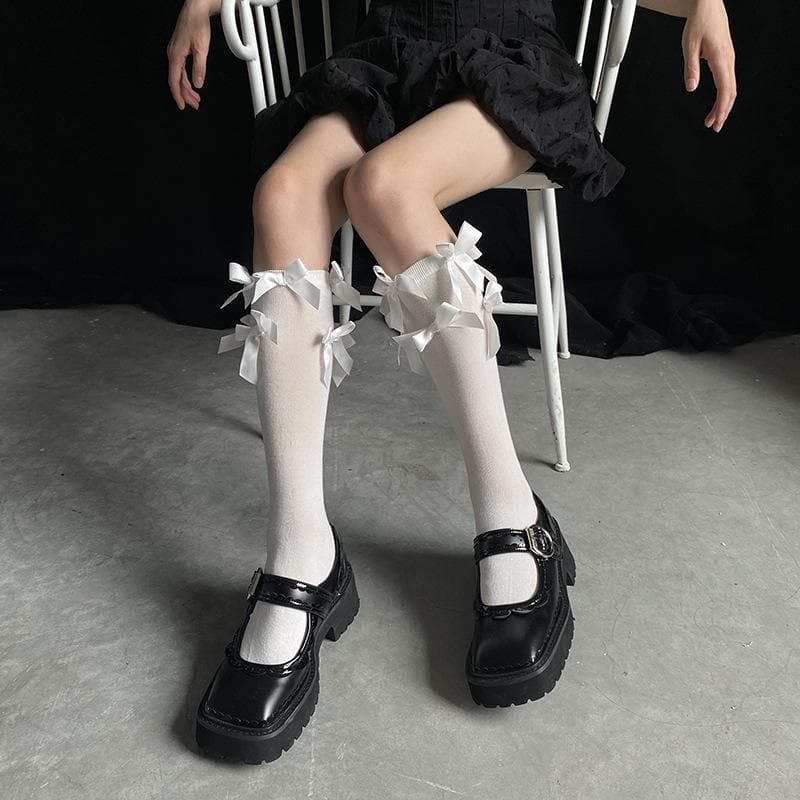 Charming Bow Detail Knee-High Socks | Cozy Fall & Coquette Style