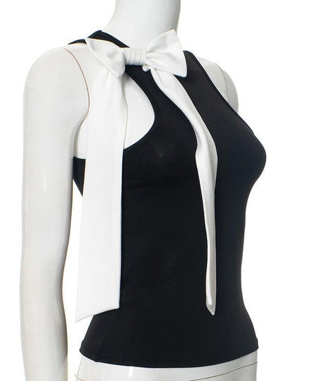 Chic Bow Detail Sleeveless Tank Top – Fall & Holiday Style Essential for Women