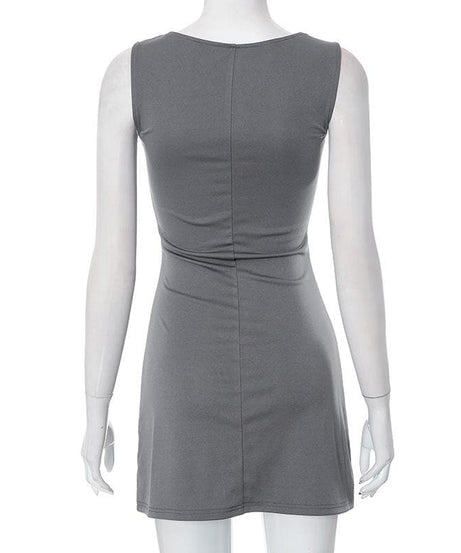 Effortless Fall Chic: Versatile Sleeveless Bodycon Mini Dress for Layering