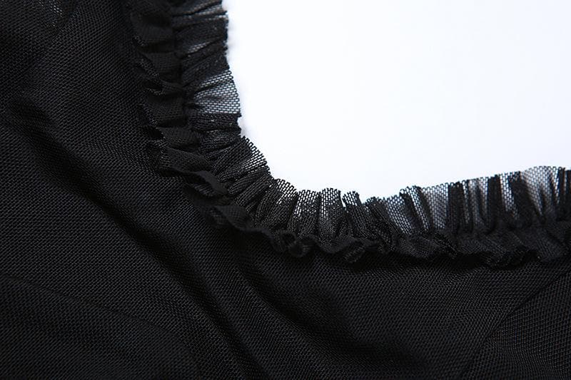 Sultry Black Ruffle Mesh Bodysuit - Your Chic Fall & Night Out Essential