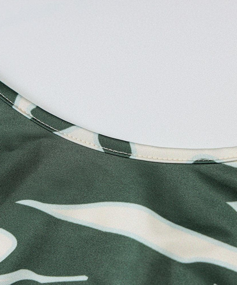 Statement Abstract Print Maxi Dress - Backless Long Sleeve Bodycon for Fall/Holiday