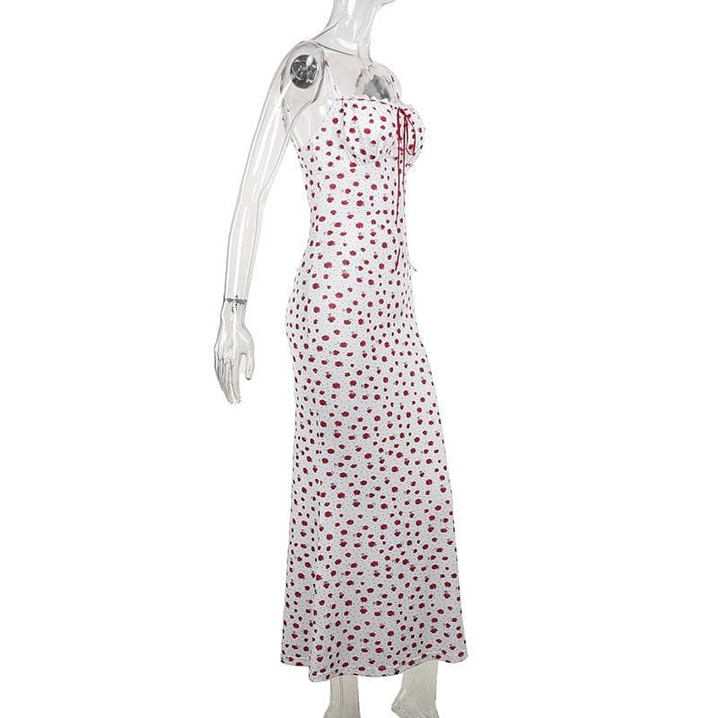 Flirty Red Petite Floral Tie-Front Cami Maxi Dress - Your Sunny Fall Getaway Essential
