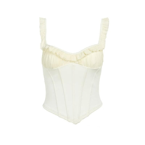 Enchanting Ruffled Corset Cami Top – Autumn Chic & Fall Layering Essential