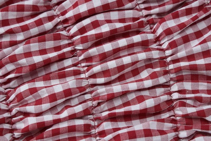 Sweetheart Gingham Smocked Cami & Ruffle Shorts Set - Cozy American Loungewear