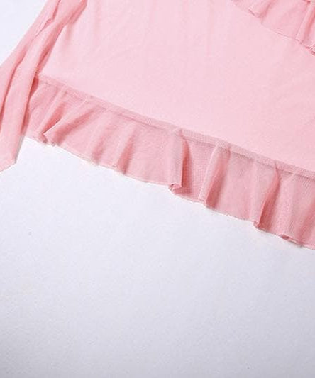Flirty Pink Ruffle Off-Shoulder Mini Dress - Y2K Glam for Fall Parties & Getaways