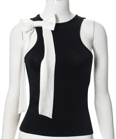 Chic Bow Detail Sleeveless Tank Top – Fall & Holiday Style Essential for Women