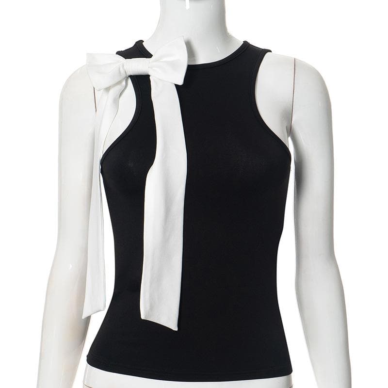 Chic Bow Detail Sleeveless Tank Top – Fall & Holiday Style Essential for Women