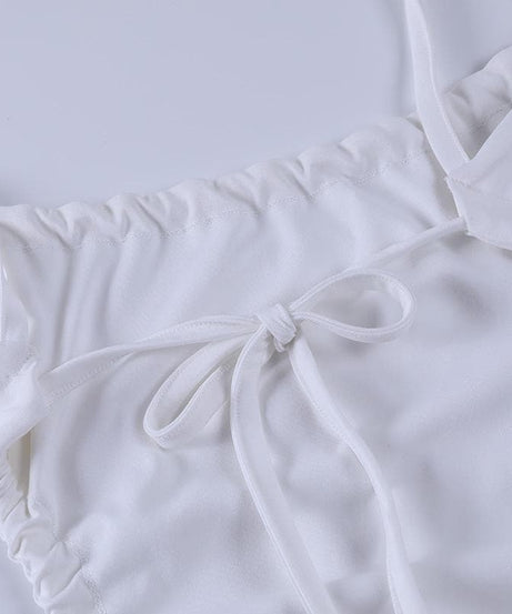 Effortless Chic: White Side Cut-Out Tie-Back Midi Dress - Perfect for Fall Events & Vacations